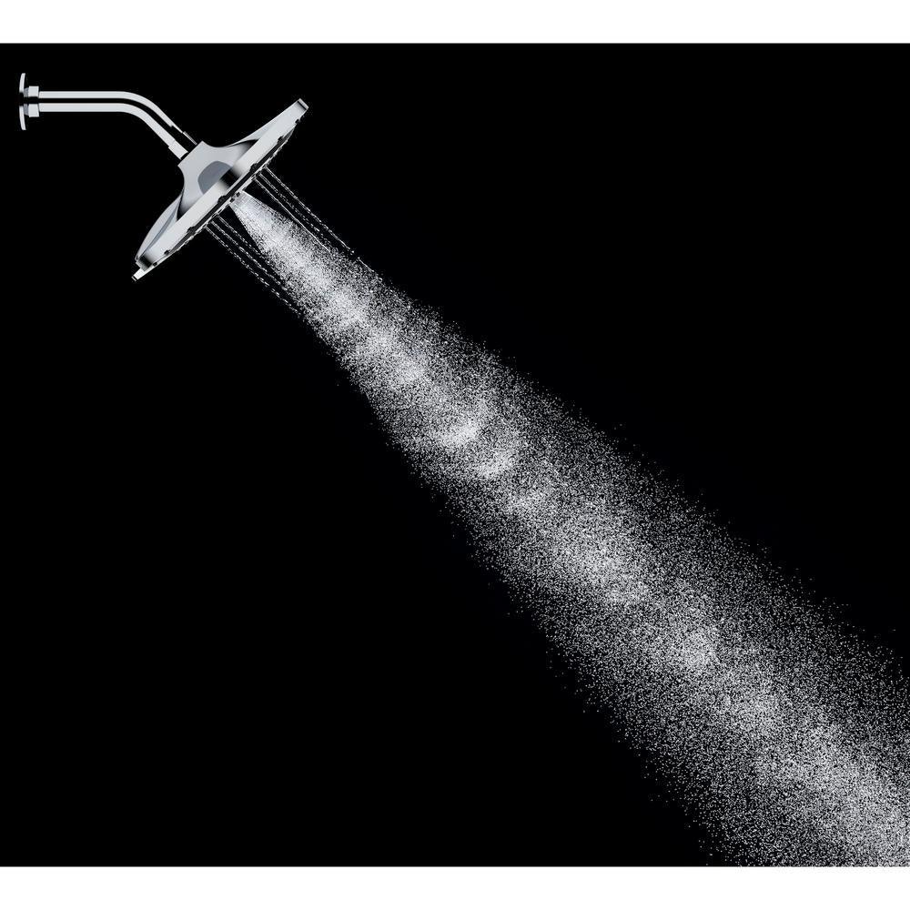 Recharge 6-Spray 9.1 in. Single Wall Mount Fixed Shower Head in Polished Chrome - Super Arbor