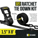 Keeper 8 ft. x 1.5 in. Ratchet Buckled Strap with Soft Tie, 2-Pack