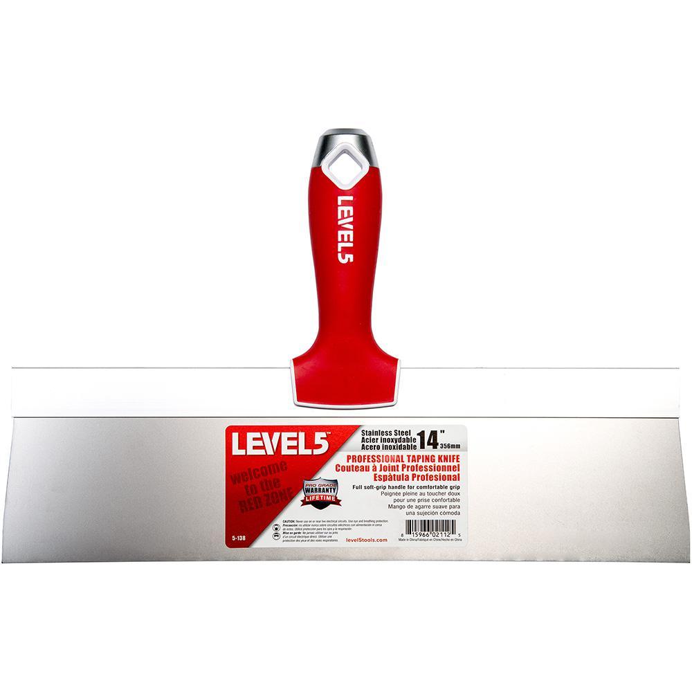 14 in. Stainless Steel Taping Knife with Soft Grip - Super Arbor
