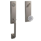 Custom Century Aged Bronze 3/4 Trim Single Cylinder Door Handleset with Hobson Glass Door Knob - Super Arbor