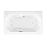 Onyx Diamond Series 5 ft. Right Drain Rectangular Drop-in Whirlpool and Air Bath Tub in White - Super Arbor