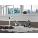 Peerless Chrome 2-Handle Deck-Mount Low-Arc Handle Kitchen Faucet (Deck Plate Included)
