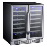 EdgeStar 56-Bottle Capacity Stainless Steel Dual Zone Cooling Built-In/Freestanding Wine Chiller