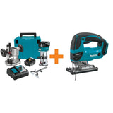 5.0 Ah 18-Volt LXT Lithium-Ion Brushless Cordless Compact Router Kit with Bonus Cordless Jig Saw - Super Arbor