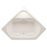 Cavalcade 60 in. Acrylic Center Drain Corner Drop-In Whirlpool Bathtub in White