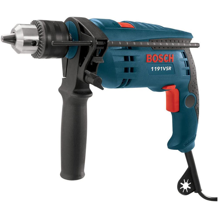 Factory Reconditioned Corded 1/2 in. Single Speed Concrete/Masonry Hammer Drill with Auxiliary Handle and Chuck Key