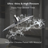1-Spray Setting 8 in. Single Wall Mount Fixed Adjustable Shower Head in Chrome - Super Arbor