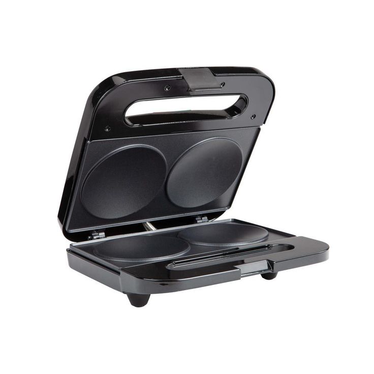 750-Watt Black Stainless Steel 2 Section Arepa Maker