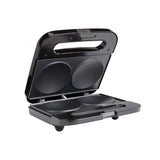 750-Watt Black Stainless Steel 2 Section Arepa Maker