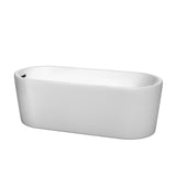 Ursula 4.9 ft. Acrylic Flatbottom Non-Whirlpool Bathtub in White with Brushed Nickel Trim - Super Arbor