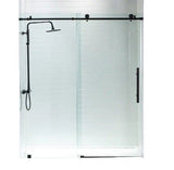Aldeby 56 in. to 60 in. x 76 in. Frameless Sliding Shower Door with Shatter Retention Glass in Matte Black