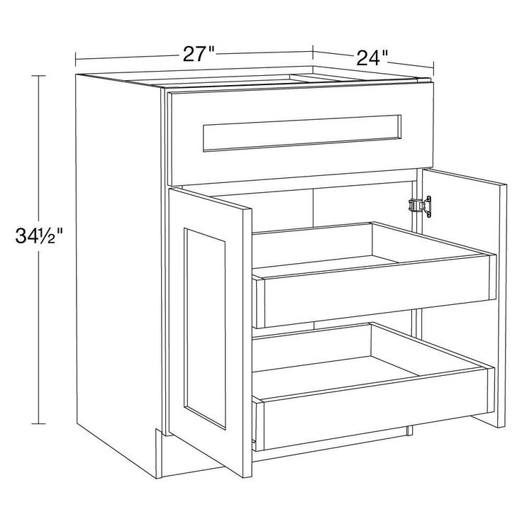 Home Decorators Collection Newport 27 in. W x 24 in. D x 34.5 in. H Assembled Plywood Base Kitchen Cabinet in Manganite with 2ROT Soft Close