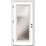 36 in. x 80 in. Internal Blinds Right-Hand Outswing Full Lite Clear Primed Steel Prehung Front Door with Brickmould - Super Arbor