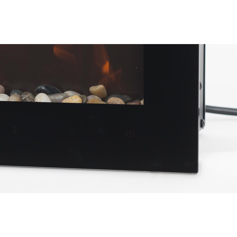 Slimline 50 in. Wall Mount and Recessed Electric Fireplace in Black - Super Arbor