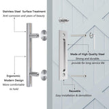 12 in. Stainless Steel Ladder Sliding Barn Door Handle with Hook Lock Latch - Super Arbor