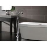 Trinsic Single-Handle Floor-Mount Roman Tub Faucet with Hand Shower in Chrome (Valve Included)