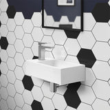Swiss Madison Voltaire 19.5 in. x 10 in. Rectangular Ceramic Wall Hung Vessel Sink with Left Side Faucet Mount in White