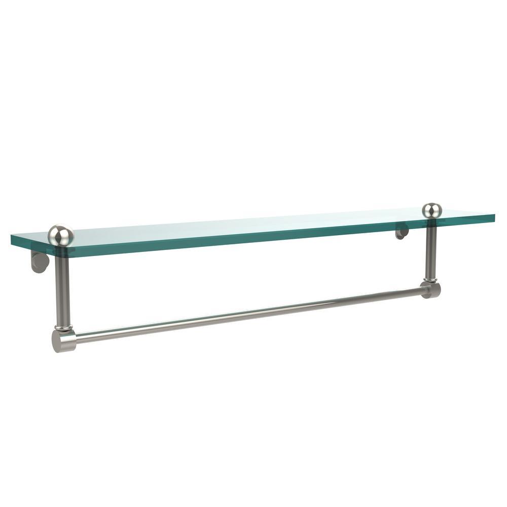22 in. L  x 5 in. H  x 5 in. W Clear Glass Vanity Bathroom Shelf with Towel Bar in Antique Bronze - Super Arbor