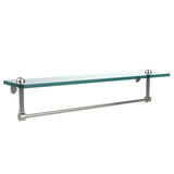 22 in. L  x 5 in. H  x 5 in. W Clear Glass Vanity Bathroom Shelf with Towel Bar in Antique Bronze - Super Arbor