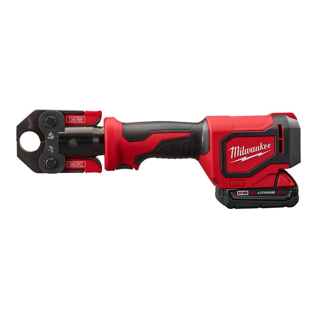 M18 18-Volt Lithium-Ion Cordless Short Throw PEX Press Tool with (3) Viega PureFlow Jaws and 2.0 Ah Battery - Super Arbor