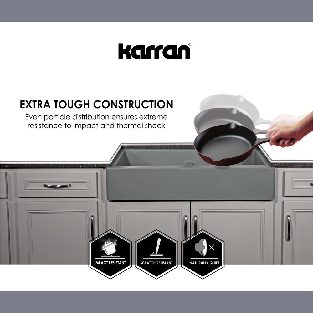 Farmhouse Apron Front Quartz Composite 34 in. Double Bowl Kitchen Sink in Black - Super Arbor
