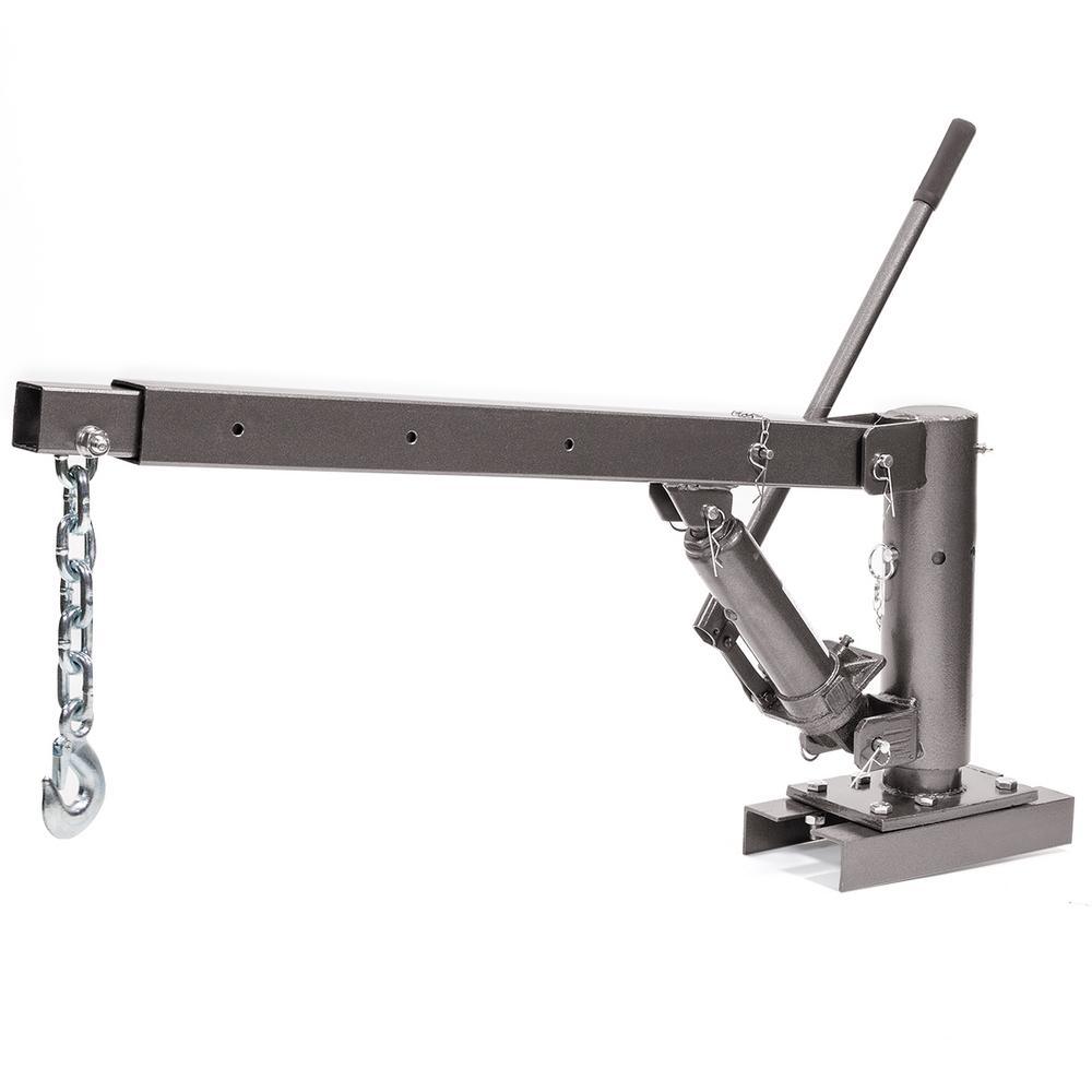 Stark 1100 lbs. Capacity Hitch Mounted Crane Hydraulic Lift Hoist for Pickup Trucks - Super Arbor