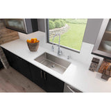 Crosstown Undermount Stainless Steel 32 in. Single Bowl Kitchen Sink with Center Drain - Super Arbor