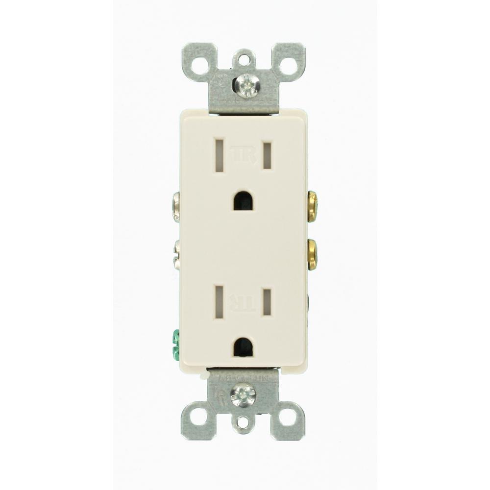 Decora 15 Amp Tamper Resistant Duplex Outlet, White - Super Arbor