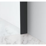 Coraline XL 44 in. - 48 in. x 34 in. x 80 in. Frameless Corner Sliding Shower Enclosure Clear Glass in Matte Black Right - Super Arbor