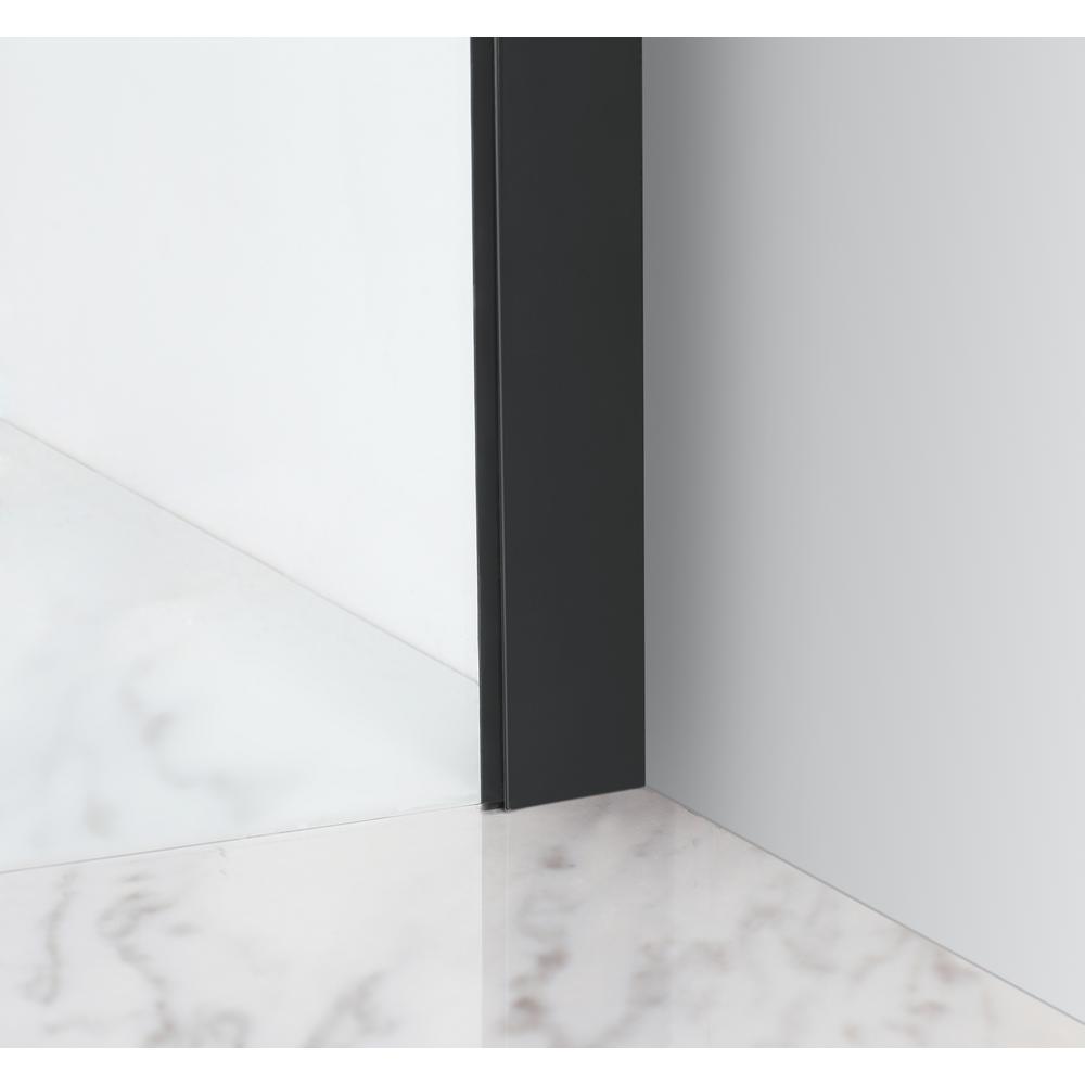 Langham XL 44 in. - 48 in. x 80 in. Frameless Sliding Shower Door with StarCast Clear Glass in Matte Black, Right Hand - Super Arbor