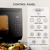 1400W 6 Slices of Bread Black 26 Qt Countertop Steam Convection Oven Toaster Oven, with Bread Cooking Trays