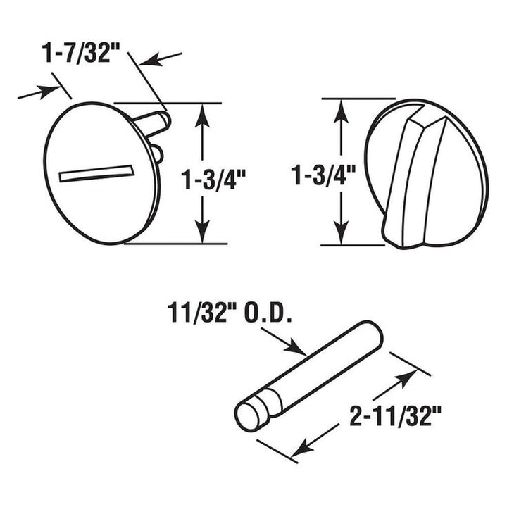 Chrome Concealed Knob Set with Straight Bolt