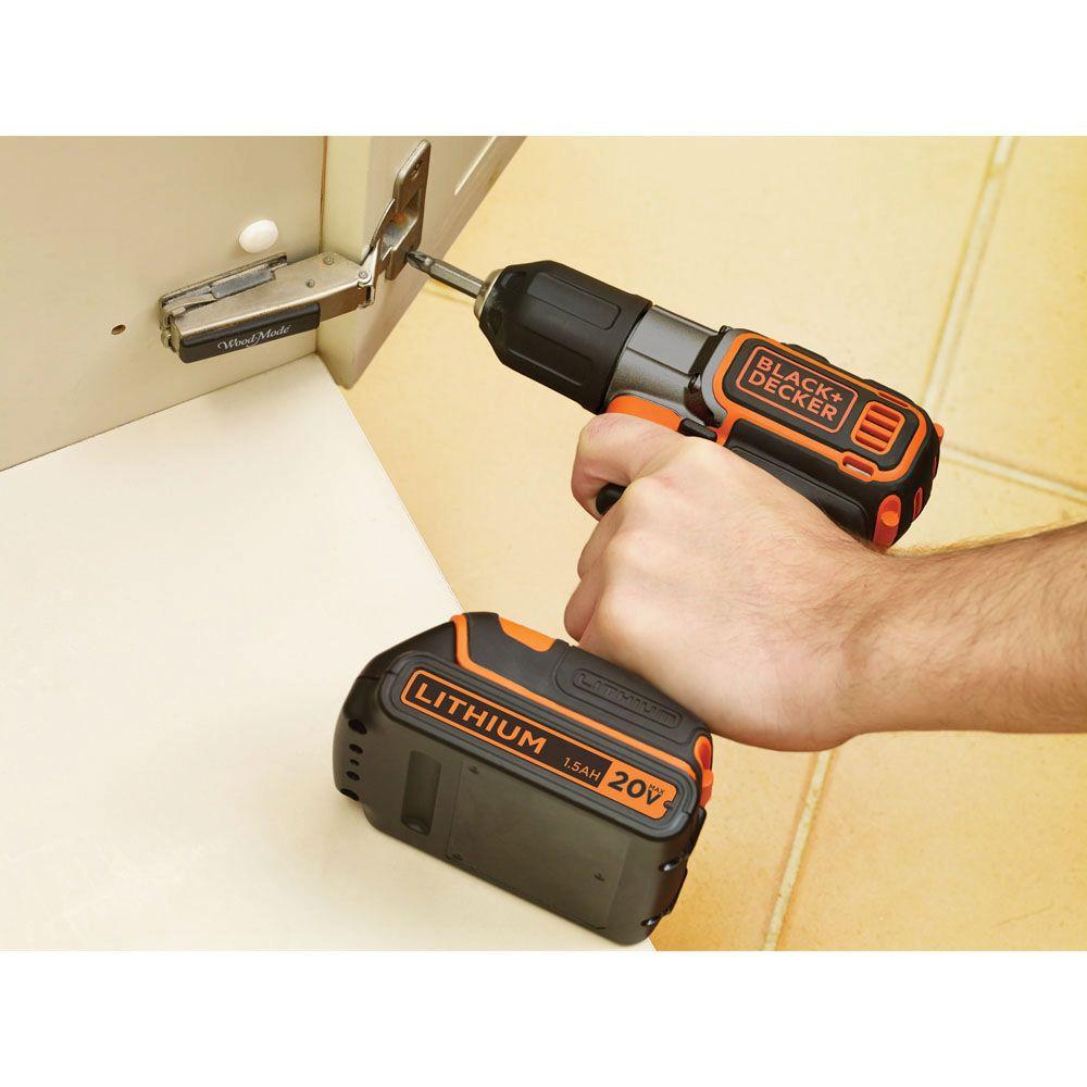 20-Volt MAX Lithium-Ion Cordless Drill/Driver with Autosense Technology with Battery 1.5Ah and Charger - Super Arbor