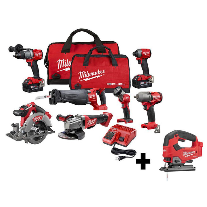 M18 FUEL 18-Volt Lithium-Ion Brushless Cordless Combo Kit (7-Tool) with Two 5.0 Ah Batteries and M18 FUEL Jigsaw