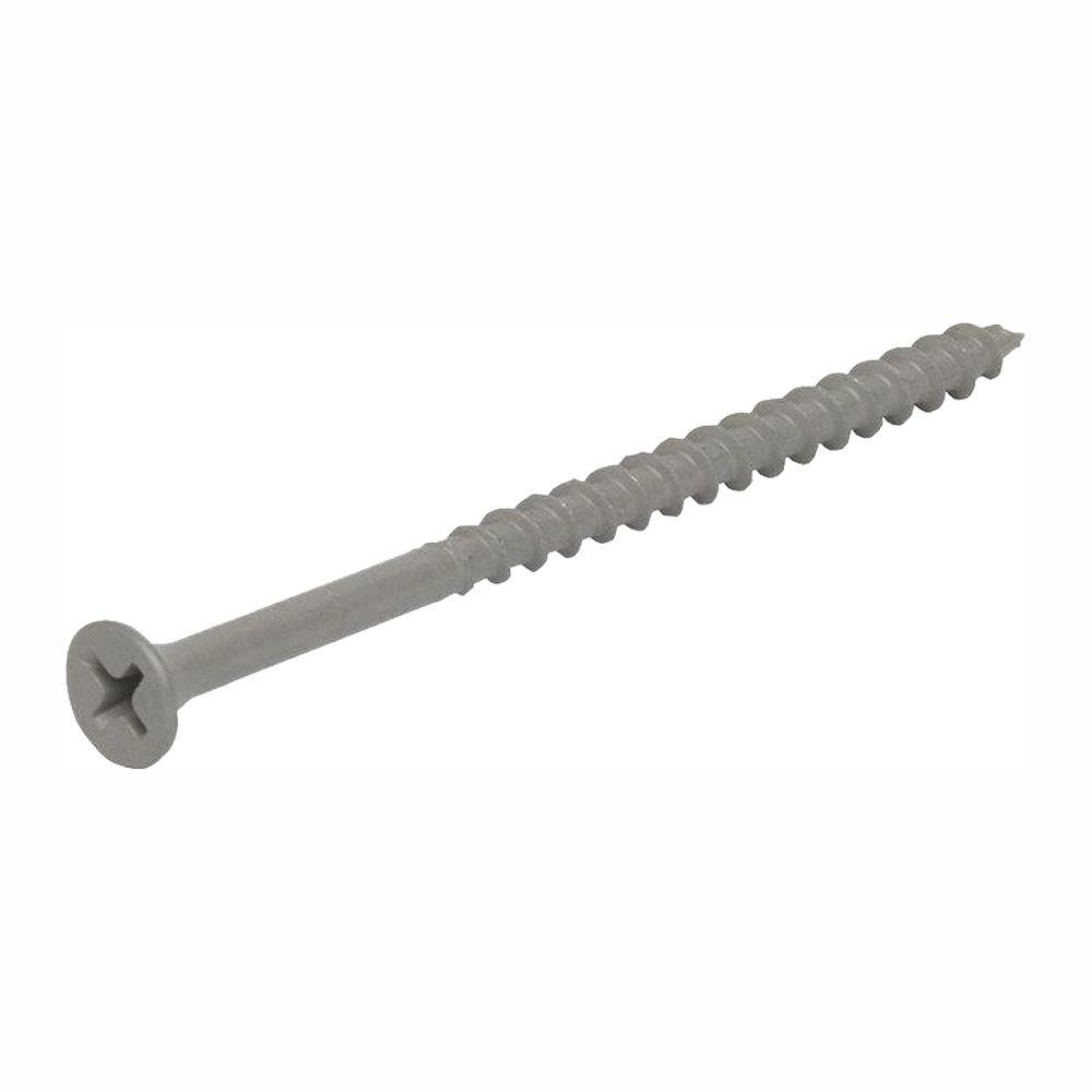 #10 x 3-1/2 in. Philips Bugle-Head Coarse Thread Sharp Point Polymer Coated Exterior Screw