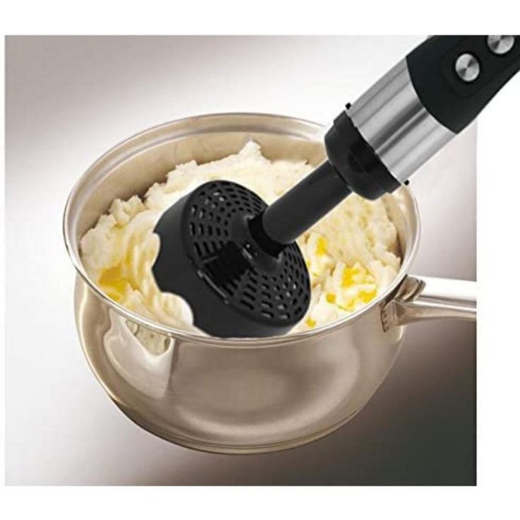 6-Speed Hand Blender Potato Masher Attachment, Black