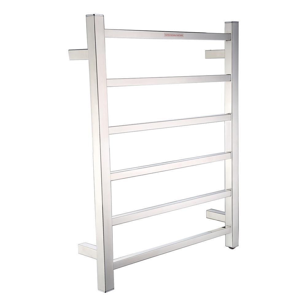 Charles Series 6-Bar Stainless Steel Wall Mounted Electric Towel Warmer Rack in Brushed Nickel - Super Arbor