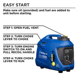 Westinghouse iGen1200 1,200/1,000 Watt Gas Powered Portable Inverter Generator with Enhanced Fuel Efficiency
