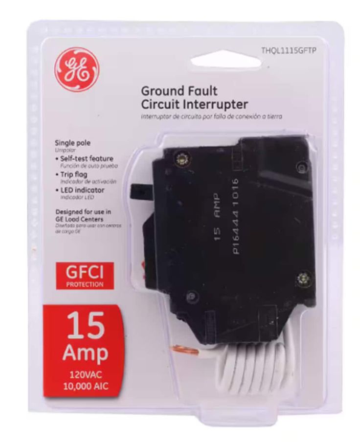 GE Q-Line THQL 15-Amp 1-Pole GFCI Circuit Breaker