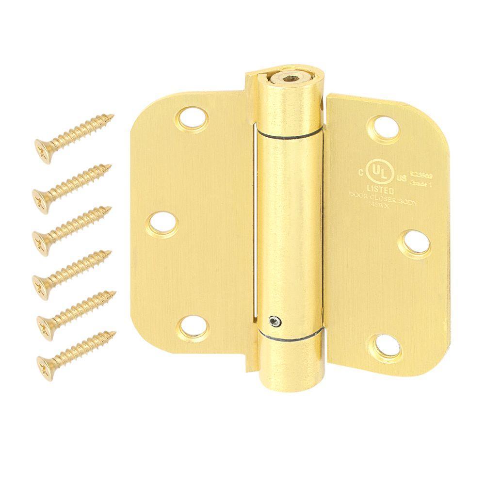 3-1/2 in. Oil-Rubbed Bronze 5/8 in. Radius Adjustable Spring Door Hinge - Super Arbor