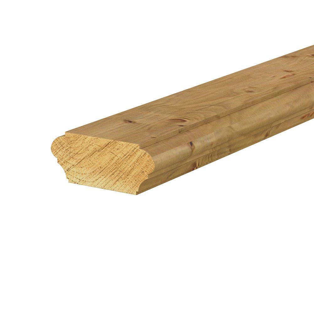 2 in. x 4 in. x 6 ft. Pressure-Treated Pine Routed Rail - Super Arbor