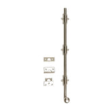 18 in. Heavy-Duty Solid Brass Matte Black Surface Bolt with Round Knob - Super Arbor