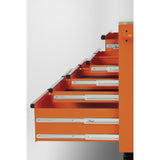 46 in. W x 24.5 in. D 9-Drawer Tool Chest Mobile Workbench with Solid Wood Top in Orange - Super Arbor