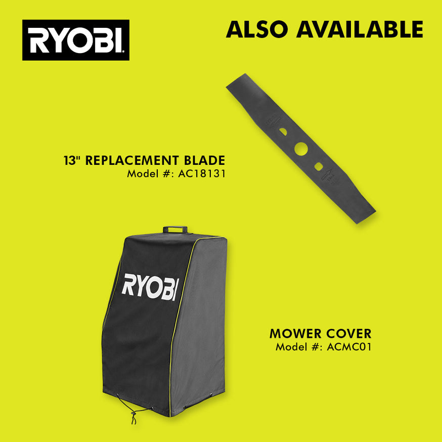 RYOBI 13 in. ONE+ 18-Volt Lithium-Ion Cordless Push Lawn Mower Kit with 4.0Ah Battery & Charger