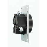 30 Amp 125-Volt/250-Volt Shallow Single Flush Mounted Outlet, Black - Super Arbor