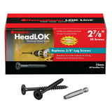 HeadLOK 3/16 in. 2-7/8 in. Star Drive, Flat Head Heavy Duty Wood Deck Screws (50-Pack) - Super Arbor