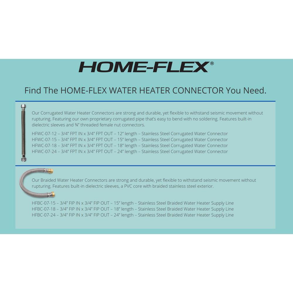 3/4 in. Sweat x 3/4 in. FIP x 15 in. Copper Water Heater Connector - Super Arbor