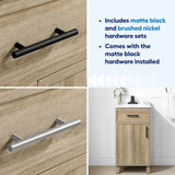Style Selections Dolton 24-in Natural Oak Undermount Single Sink Bathroom Vanity with White Engineered Marble Top (Mirror Included)