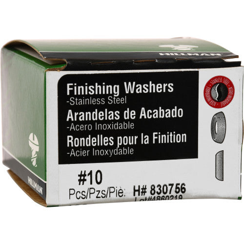 Hillman Stainless Steel #10 Countersunk Finish Washers, 100-Pack