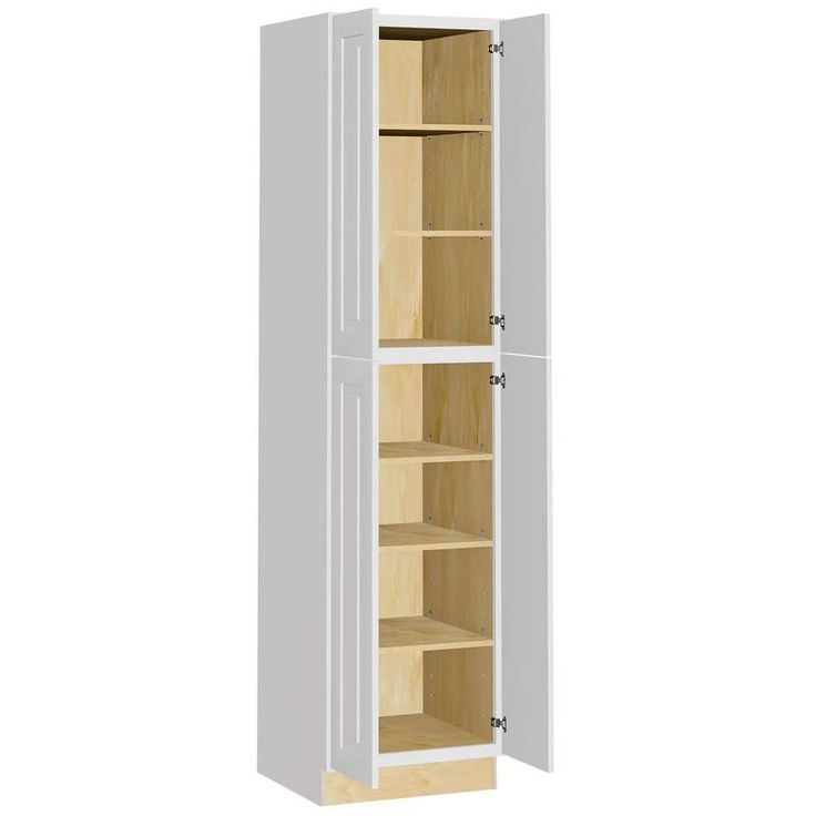 Home Decorators Collection Grayson 24 in. W x 24 in. D x 96 in. H Assembled Plywood Pantry Kitchen Cabinet in Pacific White with Soft Close